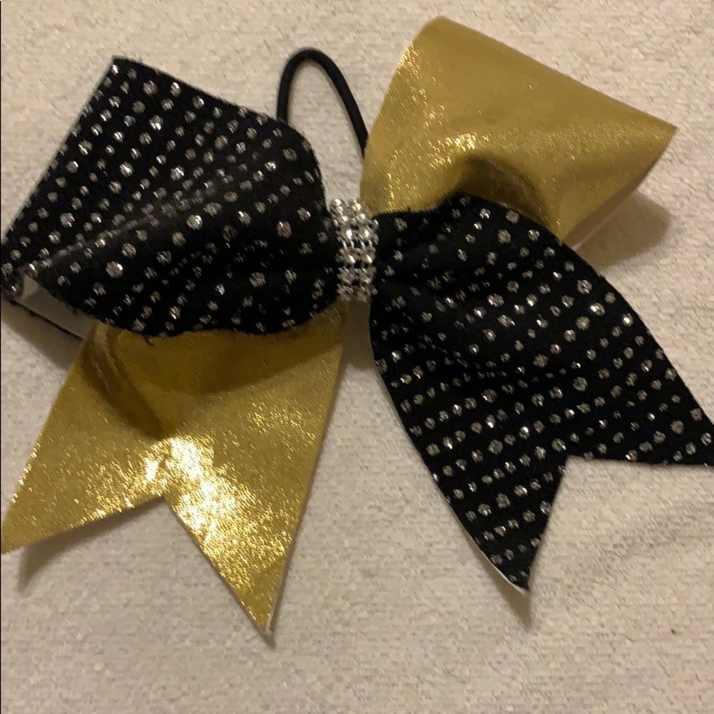 Black and Gold Cheer Bow